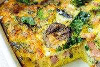 Ham, Cheese & Sautéed Mushroom Breakfast Casserole