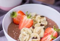 Chocolate Oatmeal Breakfast Bowl: Creamy Cocoa Oatmeal with Fruit Topping