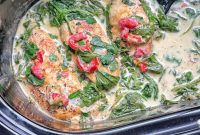 Slow Cooker Florentine Chicken Recipe with Spinach and Cheese