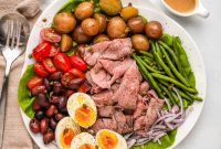 Roast Beef Niçoise Salad with Warm Potatoes and Green Beans