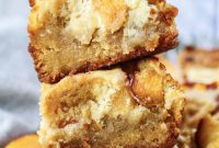 Peach Cheesecake Blondies Recipe with Cream Cheese Swirl