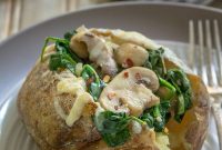 Cheesy Spinach and Mushroom Stuffed Baked Potatoes