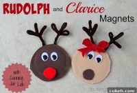 Rudolph & Clarice Reindeer Mason Jar Lid Magnets for Holiday Decor