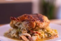 Wood-Fired Crispy Chicken with Braised Cabbage and Bacon