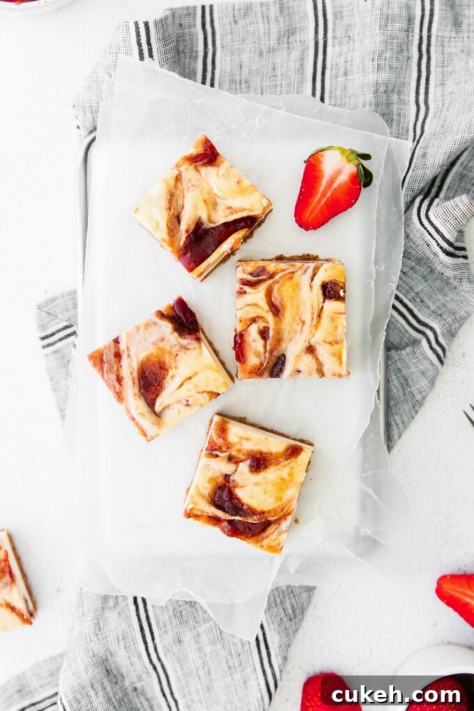 Homemade Strawberry Cheesecake Bars