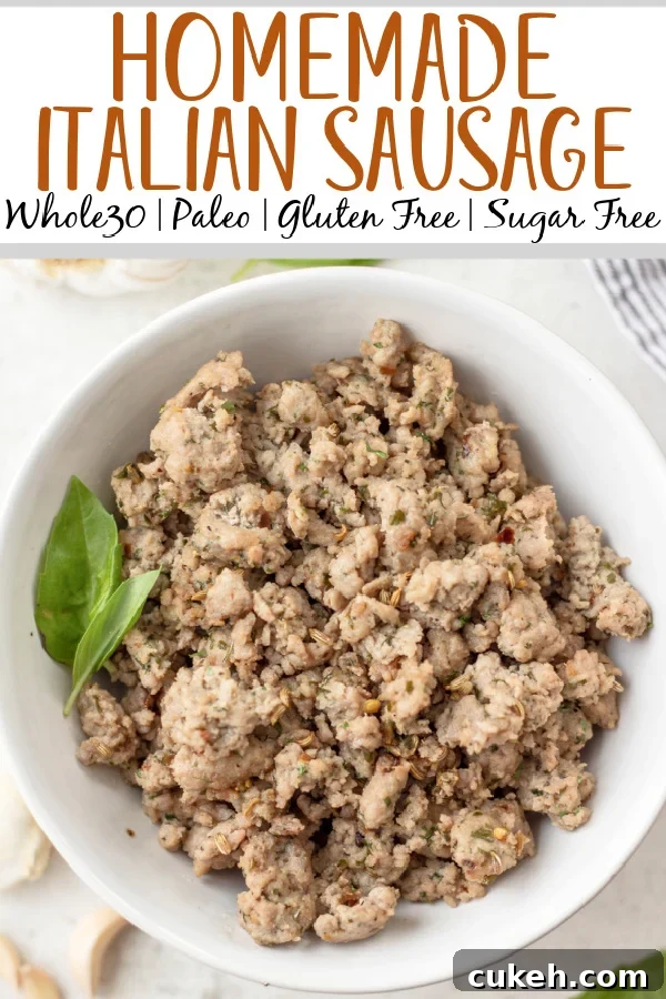 This homemade italian sausage is Whole30 and paleo. It is gluten free and sugar free and is the best way to have a healthy Italian sausage on hand. This recipe uses a few staple ingredients you likely already have on hand and is fast and easy to make. Plus it can be frozen for later or used right away! Stop looking for paleo italian sausage at the store and make your own! #Whole30recipes #healthyporkrecipes #glutenfreepork This homemade italian sausage is Whole30 and paleo. It is gluten free and sugar free and is the best way to have a healthy Italian sausage on hand. This recipe uses a few staple ingredients you likely already have on hand and is fast and easy to make. Plus it can be frozen for later or used right away! Stop looking for paleo italian sausage at the store and make your own! #Whole30recipes #healthyporkrecipes #glutenfreepork
