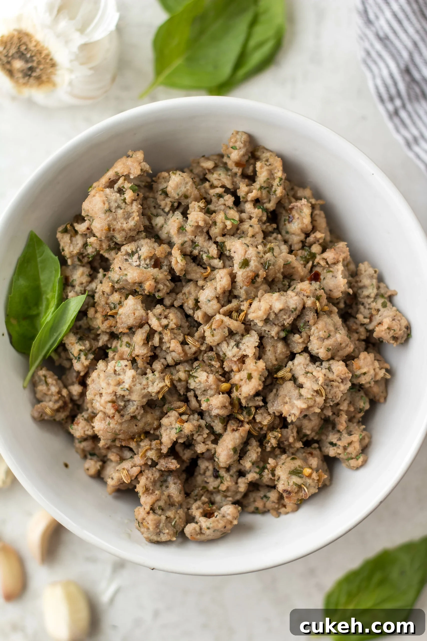 This homemade italian sausage is Whole30 and paleo. It is gluten free and sugar free and is the best way to have a healthy Italian sausage on hand. This recipe uses a few staple ingredients you likely already have on hand and is fast and easy to make. Plus it can be frozen for later or used right away! Stop looking for paleo italian sausage at the store and make your own! #Whole30recipes #healthyporkrecipes #glutenfreepork This homemade italian sausage is Whole30 and paleo. It is gluten free and sugar free and is the best way to have a healthy Italian sausage on hand. This recipe uses a few staple ingredients you likely already have on hand and is fast and easy to make. Plus it can be frozen for later or used right away! Stop looking for paleo italian sausage at the store and make your own! #Whole30recipes #healthyporkrecipes #glutenfreepork