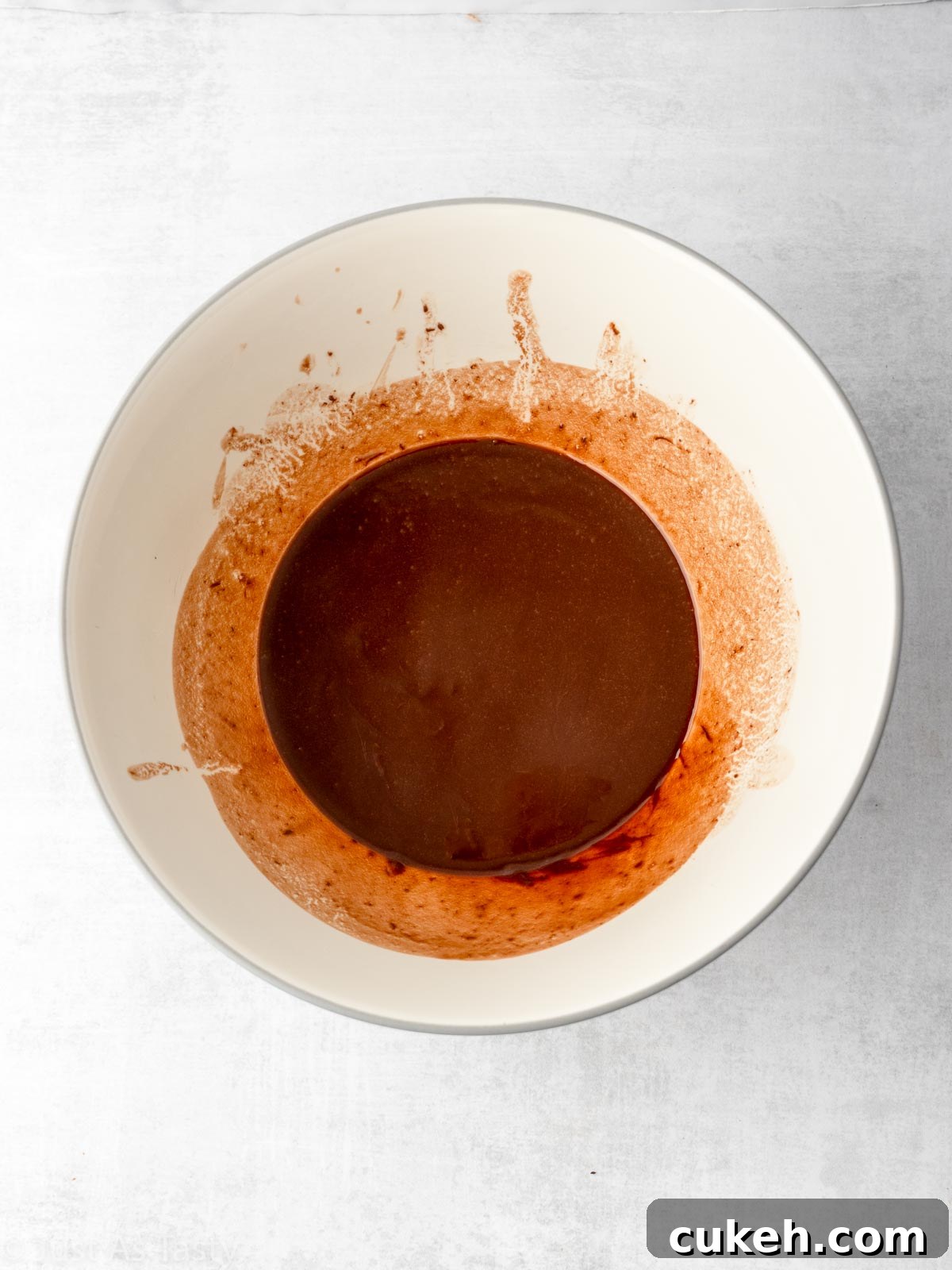 Melted chocolate in a bowl.