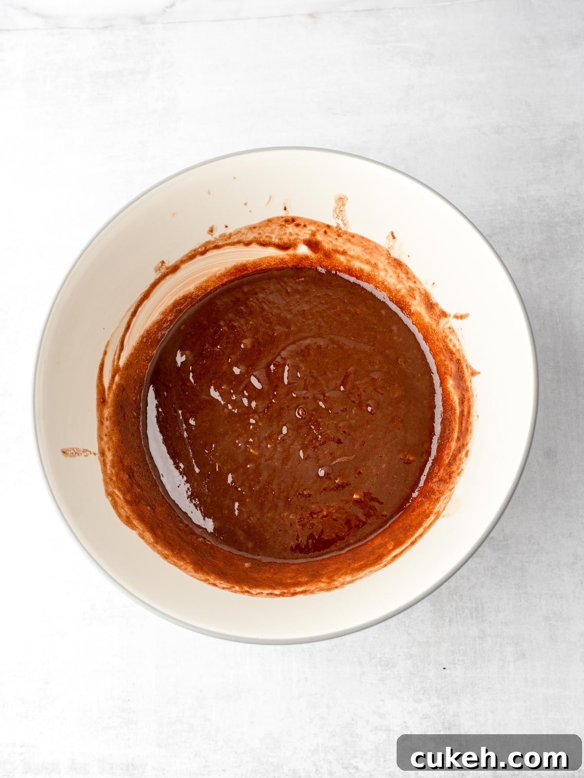 Melted chocolate in a bowl.