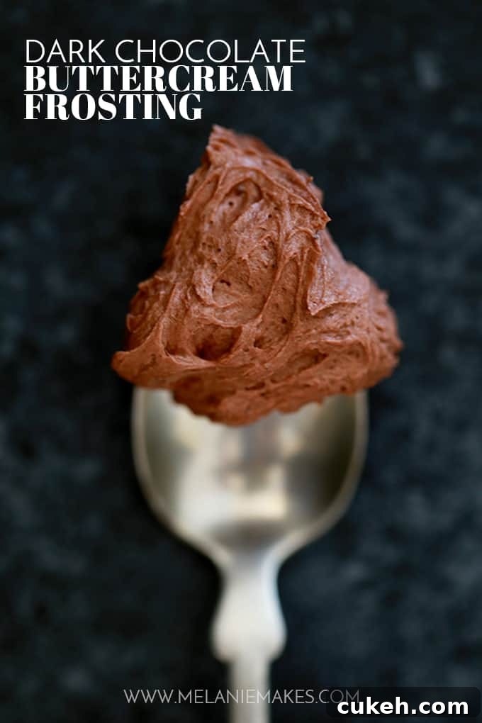 Dark Chocolate Buttercream Frosting | Melanie Makes