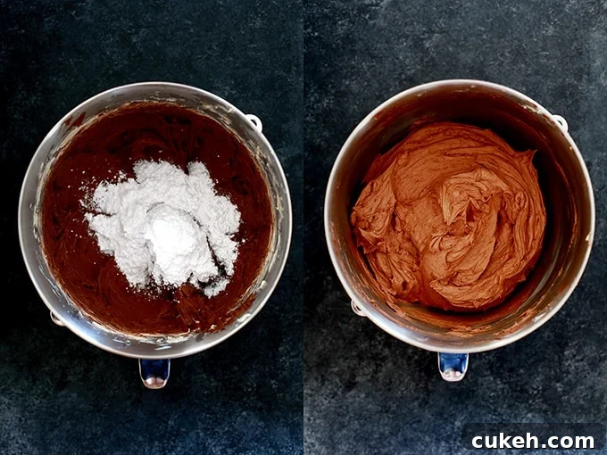 This decadent, five ingredient Dark Chocolate Buttercream Frosting takes just five minutes to prepare. You'll never stray towards the aisles of canned frosting again with this recipe in your back pocket.