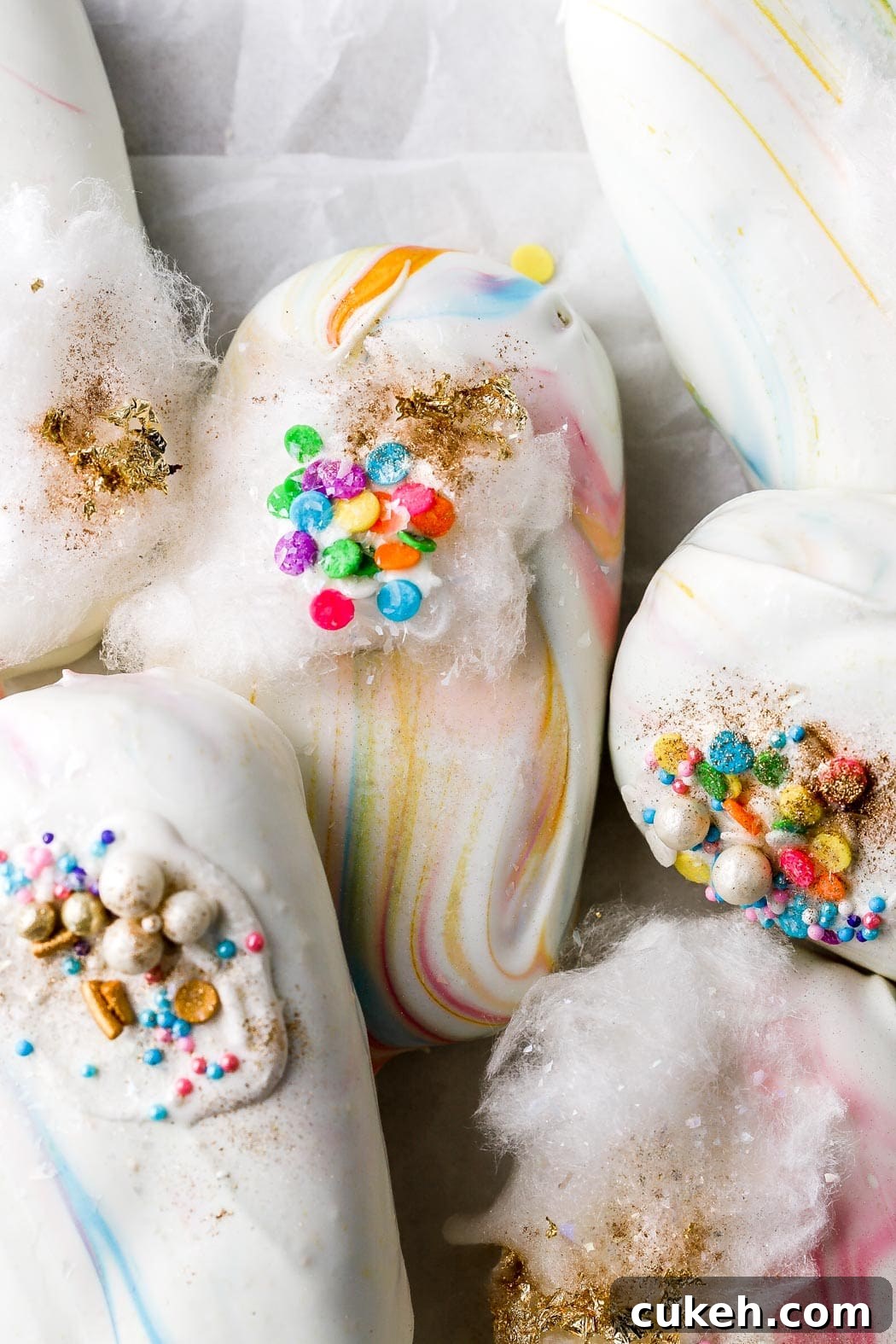 birthday cake cakesicles with cotton candy
