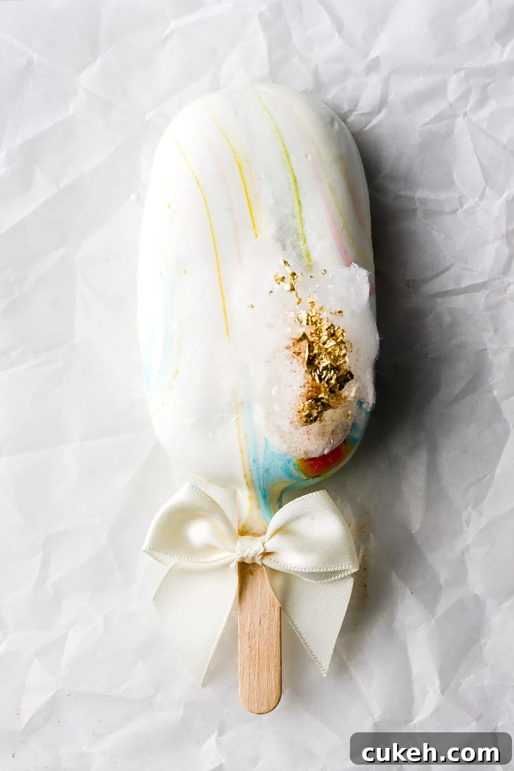cakesicle with white chocolate