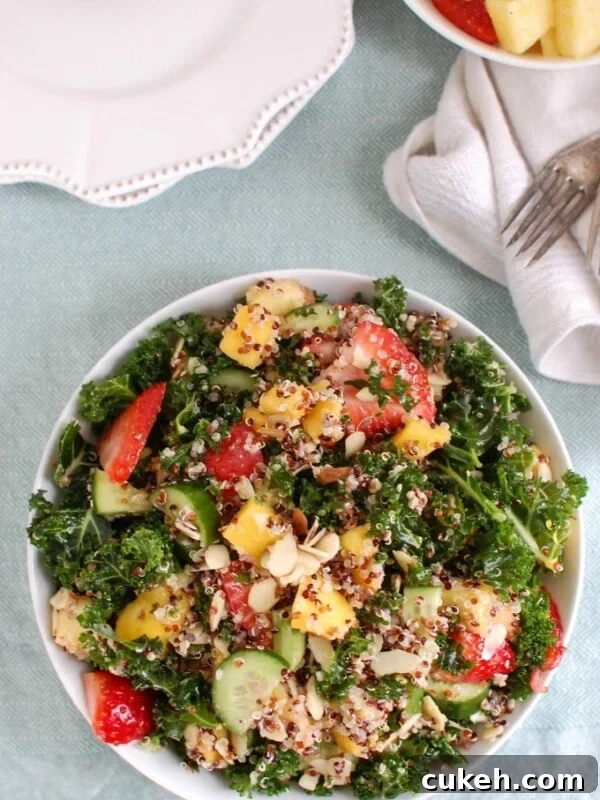 Tropical Kale Quinoa Salad - healthy salad