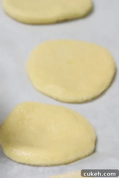 flattened cookie dough 