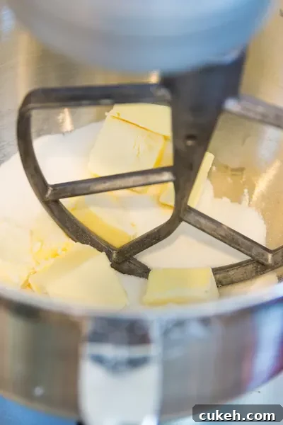 cream butter and sugar 