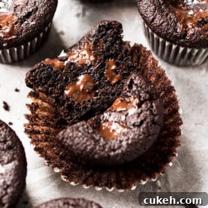 Keto chocolate muffins with chunks and flaky sea salt