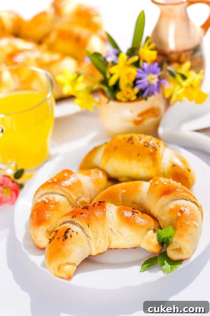 64 Tasty Leftover Ham Recipes for Every Meal 3 Baked crescent rolls on a plate.