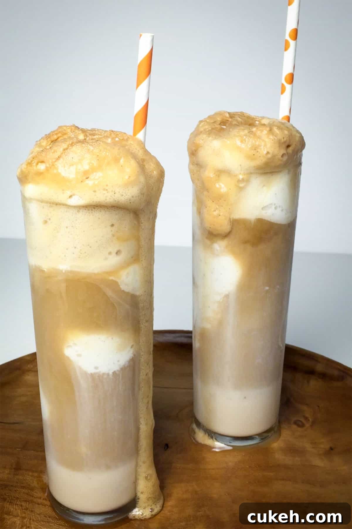 Two root beer floats.