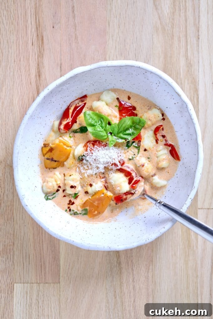 bowl of gnocchi and creamy sauce