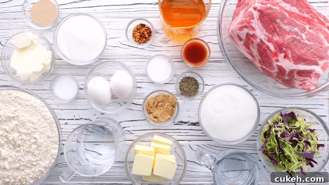 Ingredients for pulled pork sliders.