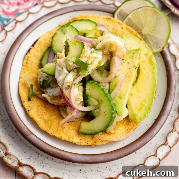Aguachile on top of tostadas for serving.