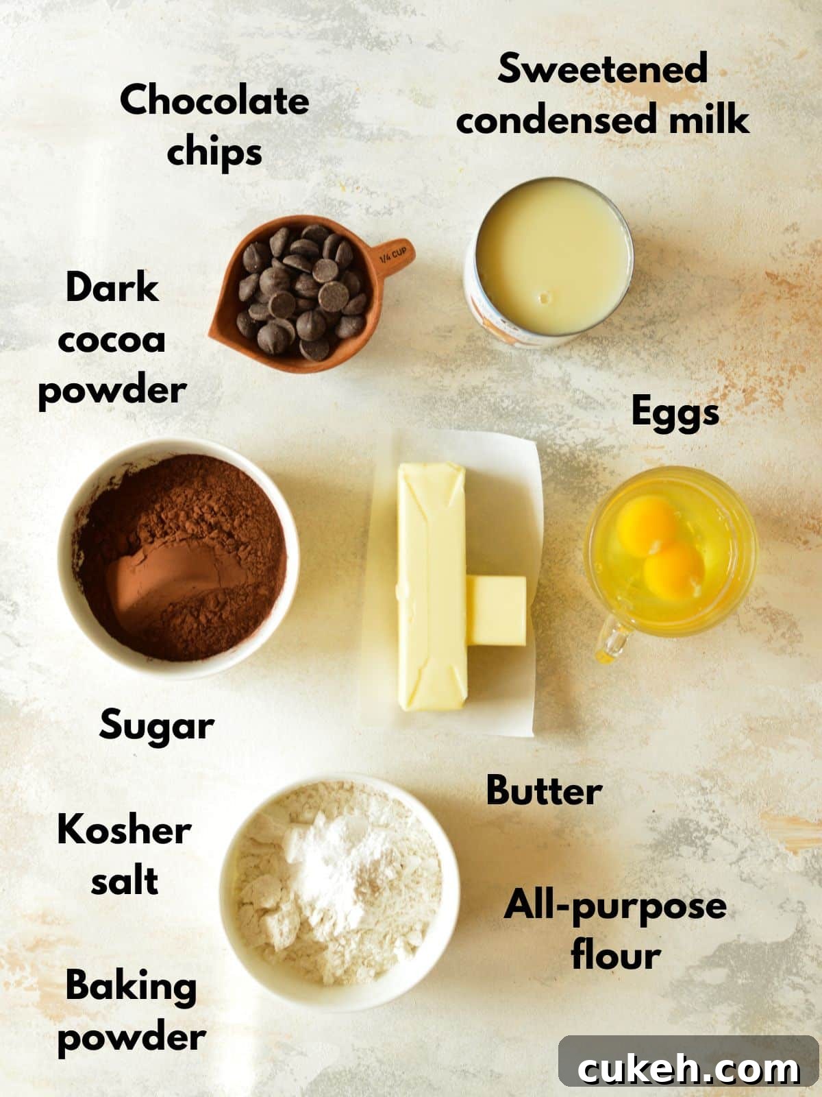 ingredients for condensed milk brownies