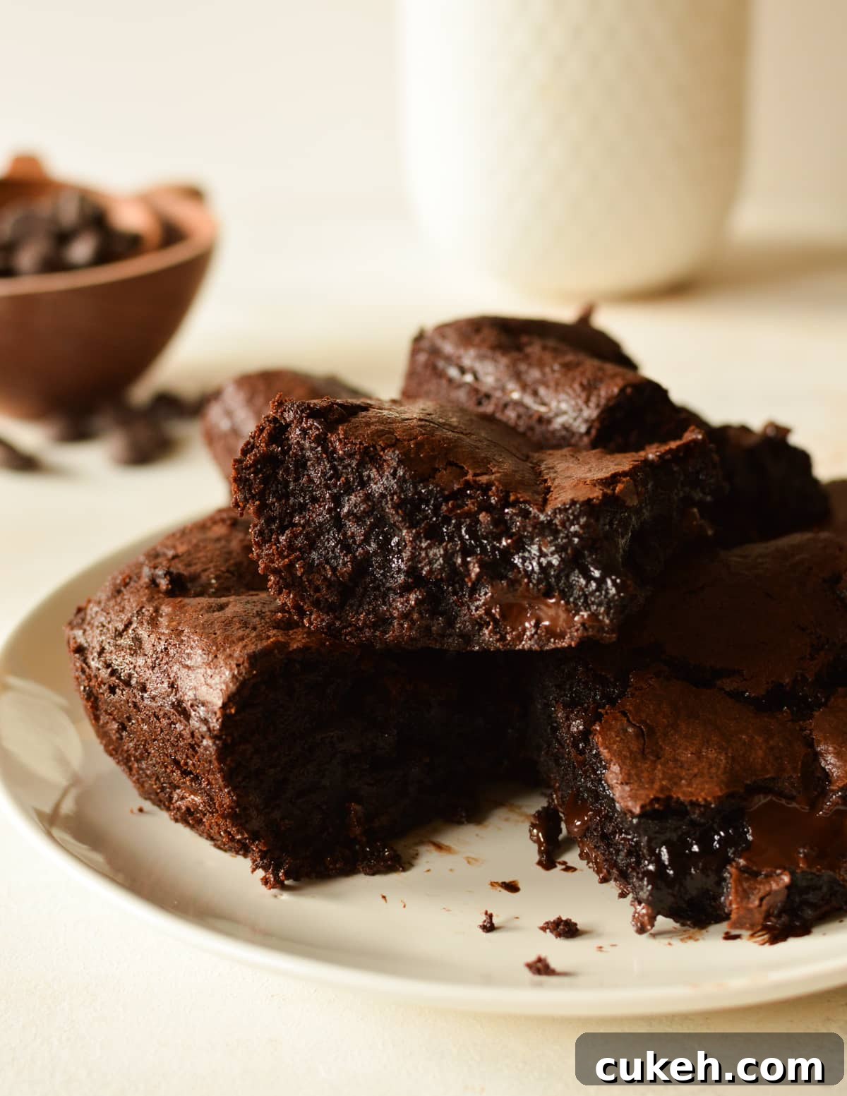 a plate of fudgy brownies