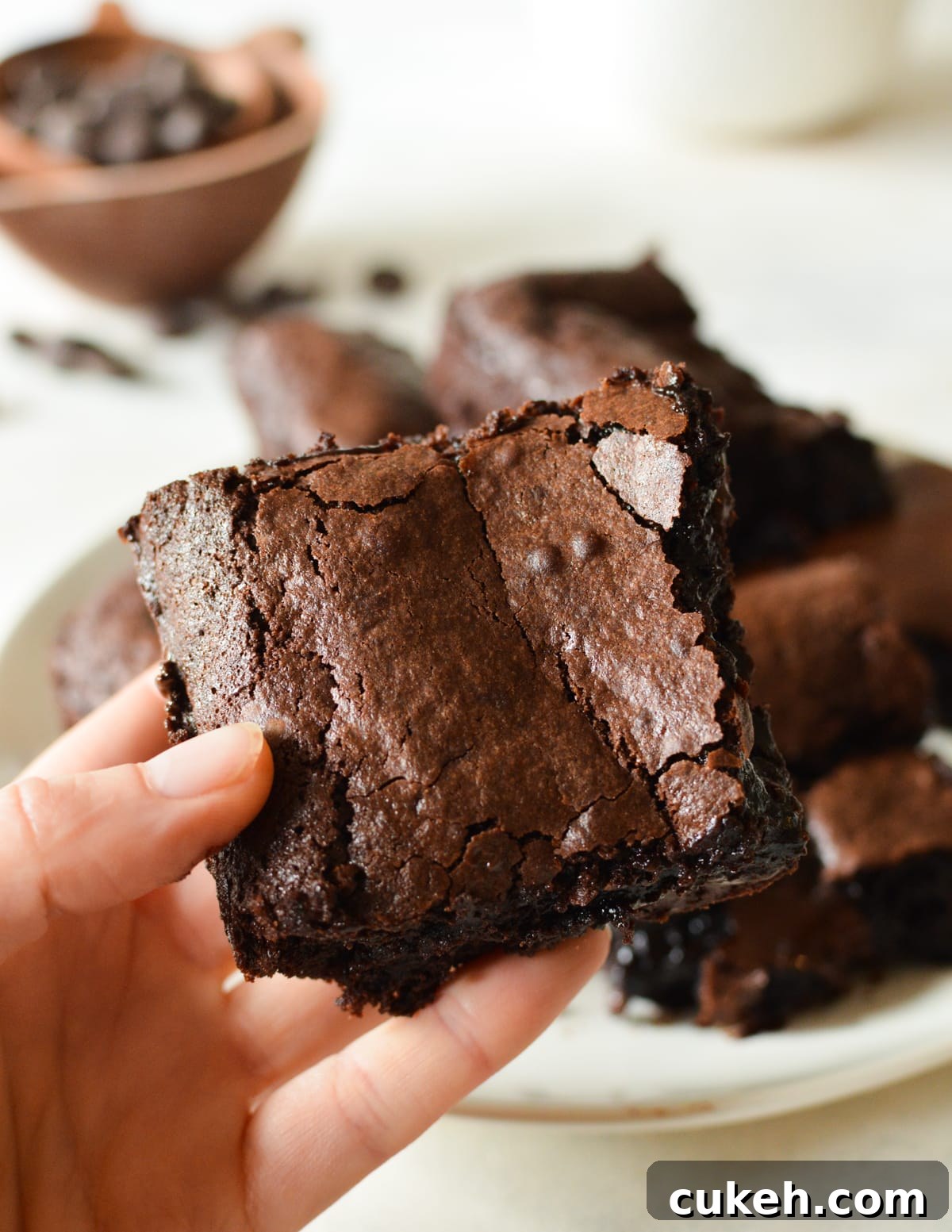 hand holding a brownie