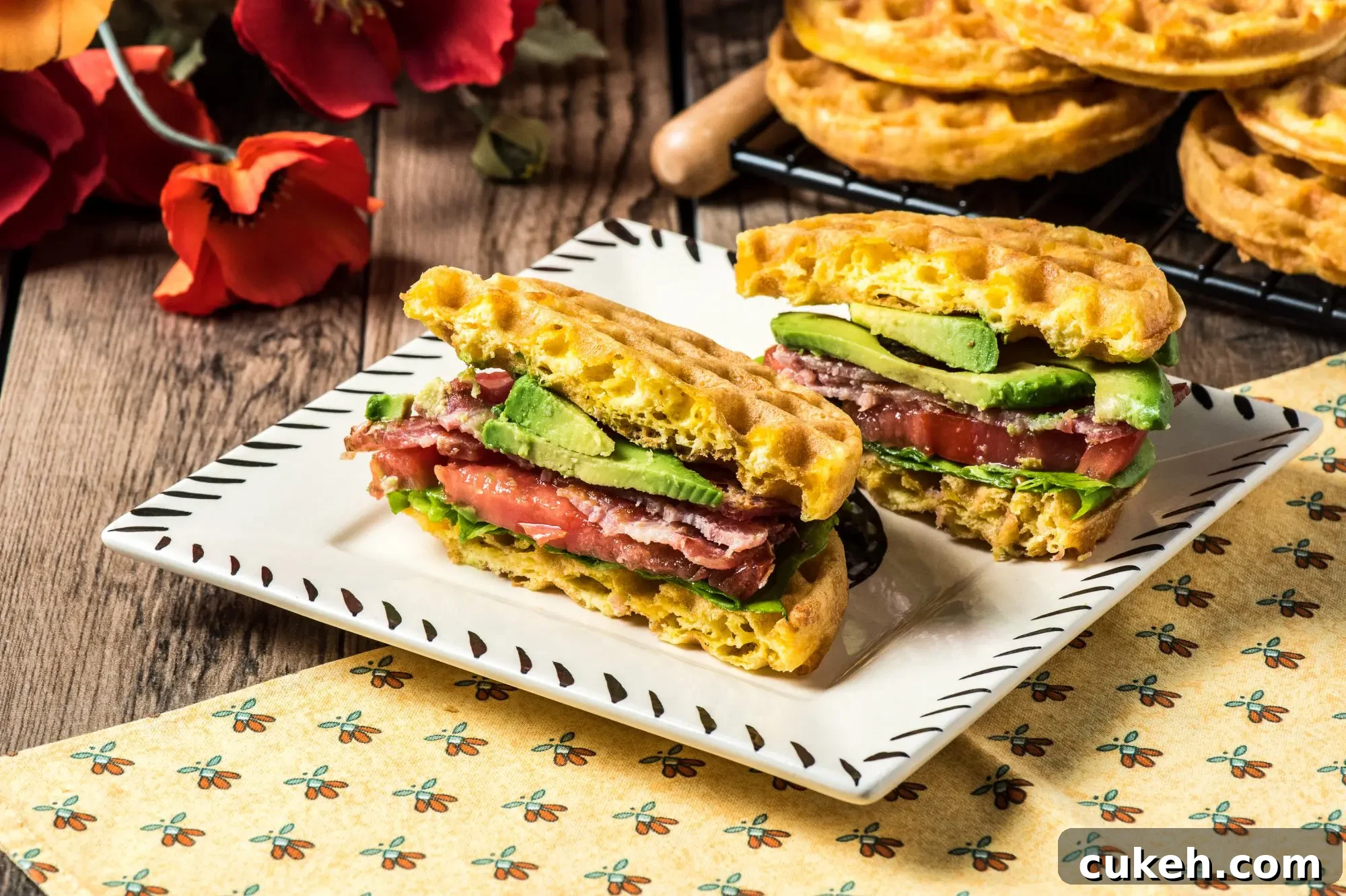 BLT Chaffle plated
