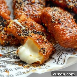 cheese deep fried mozzarella sticked with a spicy Japanese inspired sauce
