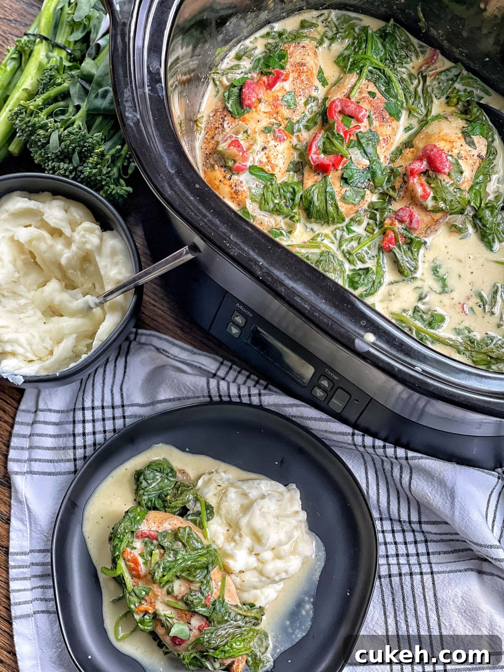 Light Slow Cooker Florentine Chicken