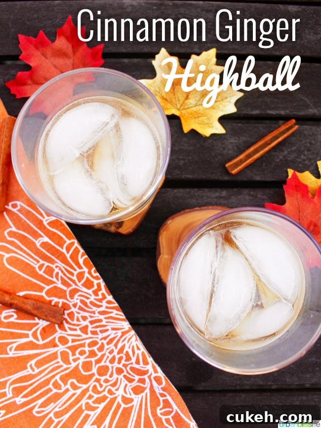 Ginger Highball with Cinnamon Liqueur fall cocktail recipe on UrbanBlissLife.com