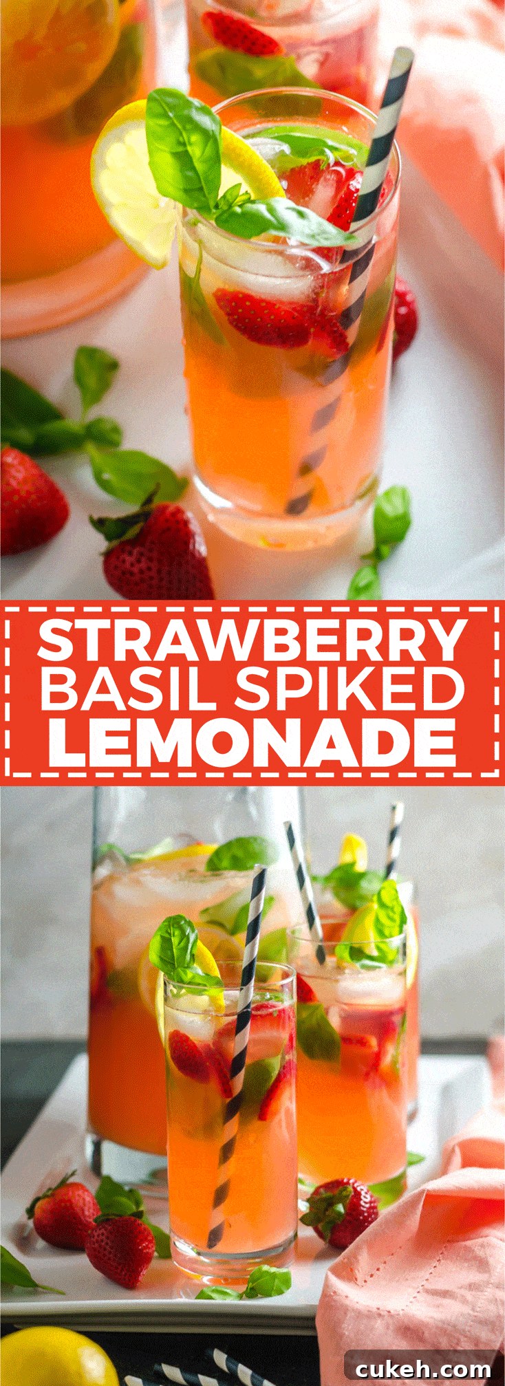 Strawberry Basil Vodka Lemonade Recipe for Summer Cocktails 3 Strawberry Basil Spiked Lemonade. This vodka-spiked cocktail is fruity, refreshing, and perfect for summer. | hostthetoast.com