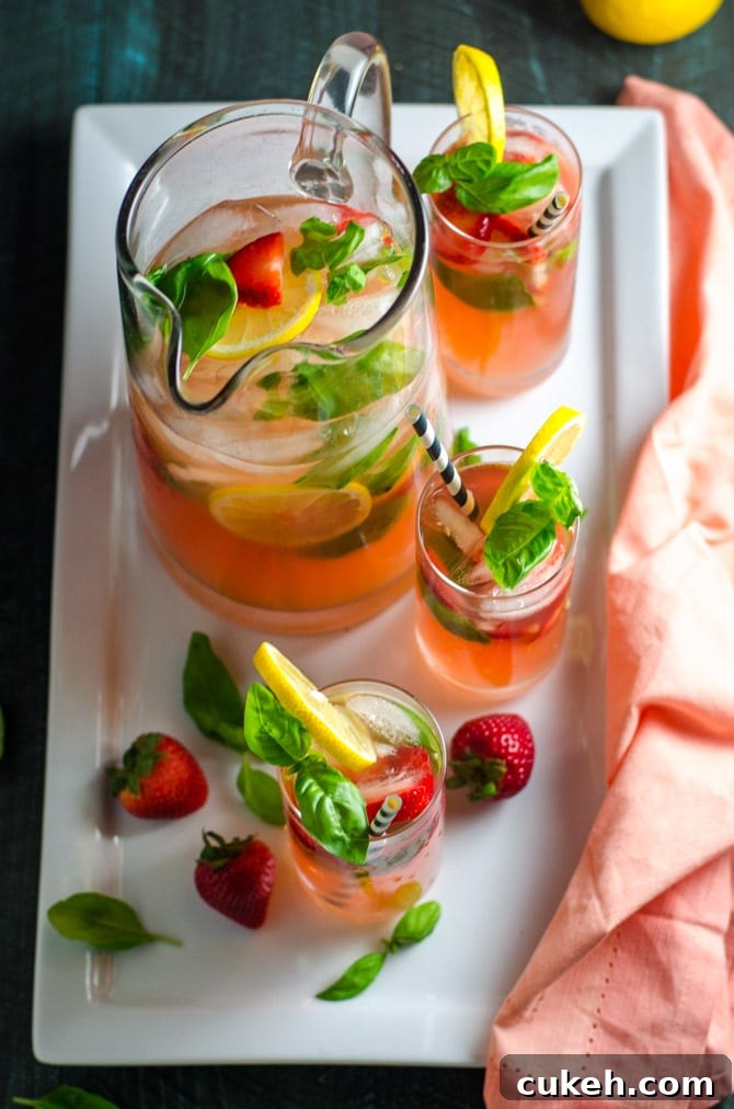 Strawberry Basil Vodka Lemonade Recipe for Summer Cocktails 5 Strawberry Basil Spiked Lemonade. This vodka-spiked cocktail is fruity, refreshing, and perfect for summer. | hostthetoast.com