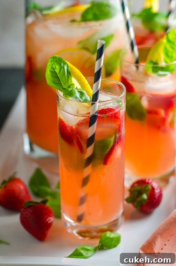 Strawberry Basil Vodka Lemonade Recipe for Summer Cocktails 7 Strawberry Basil Spiked Lemonade. This vodka-spiked cocktail is fruity, refreshing, and perfect for summer. | hostthetoast.com