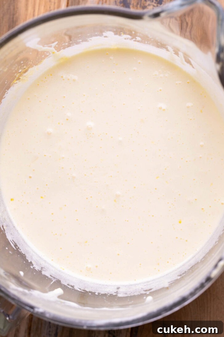 Wet ingredients in a bowl.