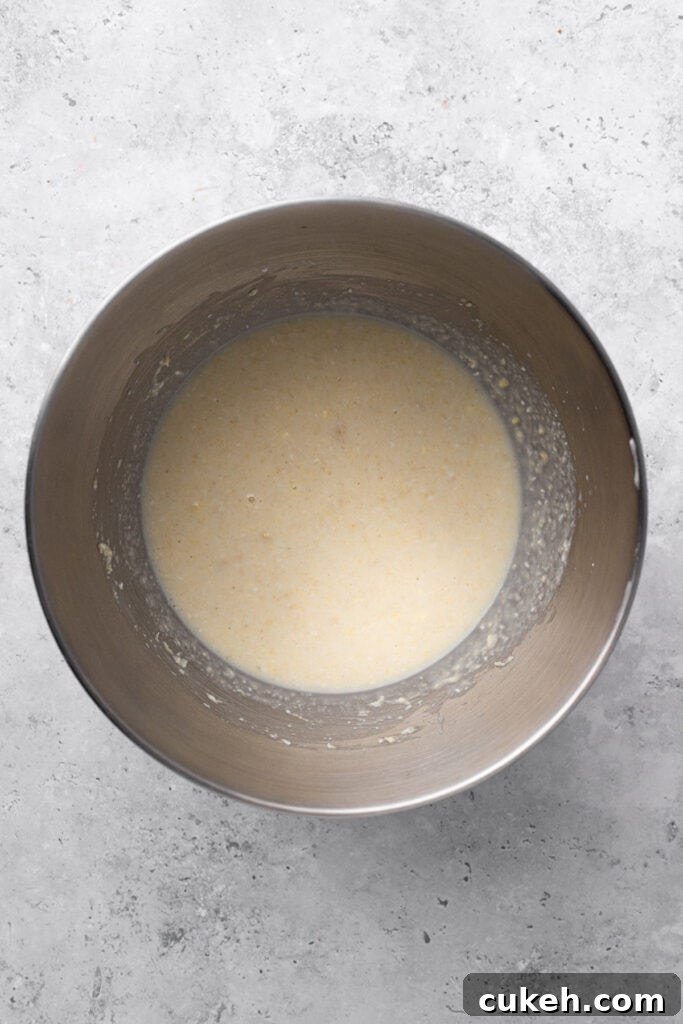 gluten free pancake batter in a bowl