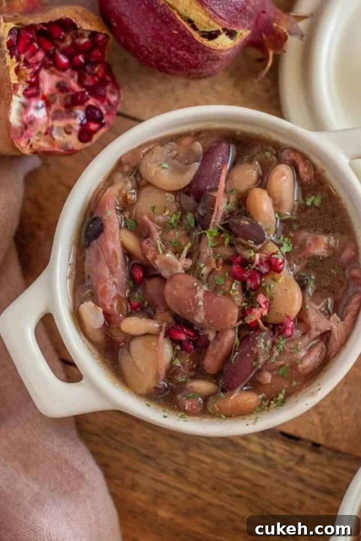 Slow Cooker Ham and Bean Soup in a bowl