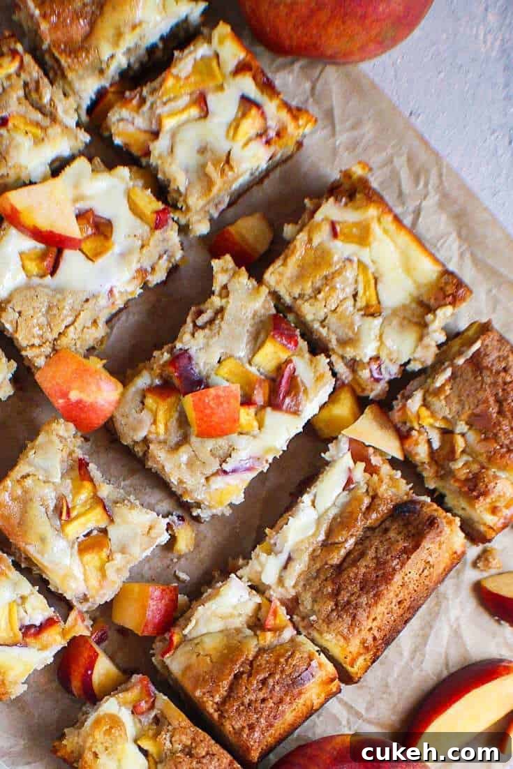 peach cheesecake blondies