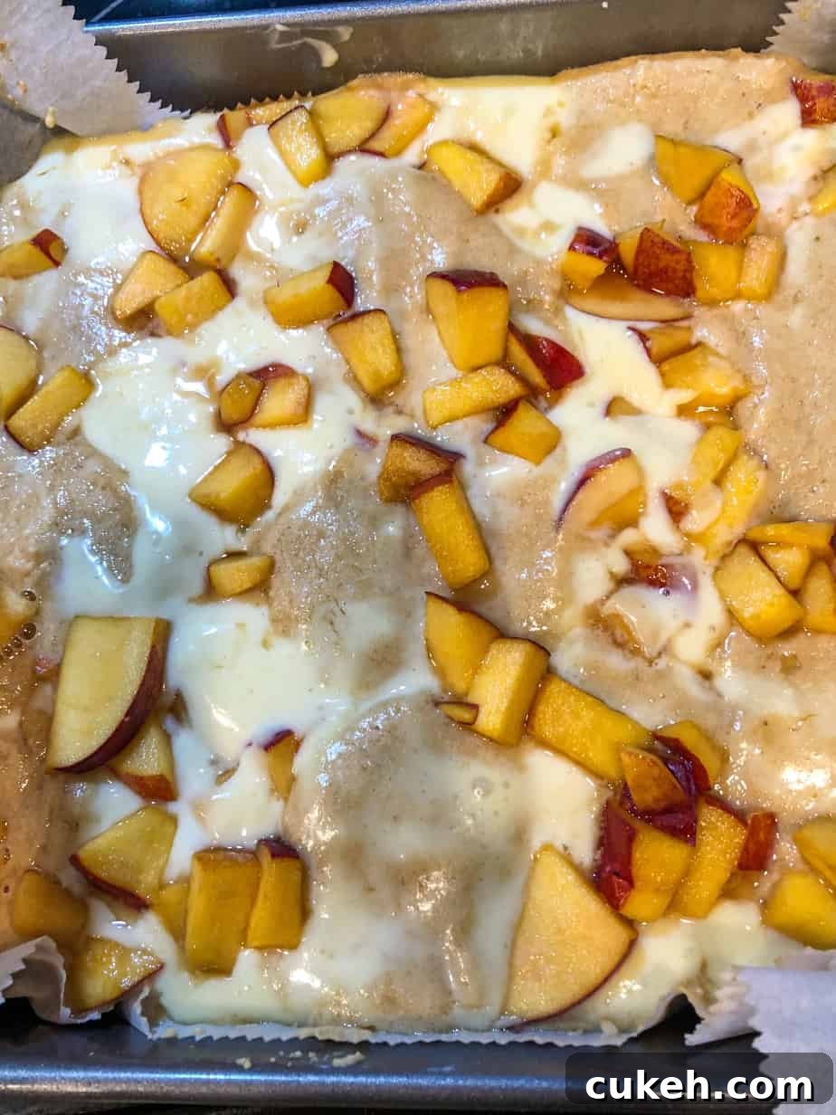 peach cheesecake blondies