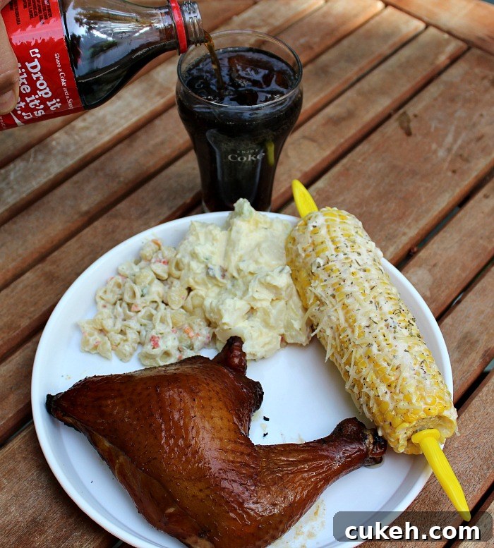 Coca Cola Chicken Leg Quarters are perfect for any get together!! The Coca-Cola brine is perfect to flavor your chicken for smoking!