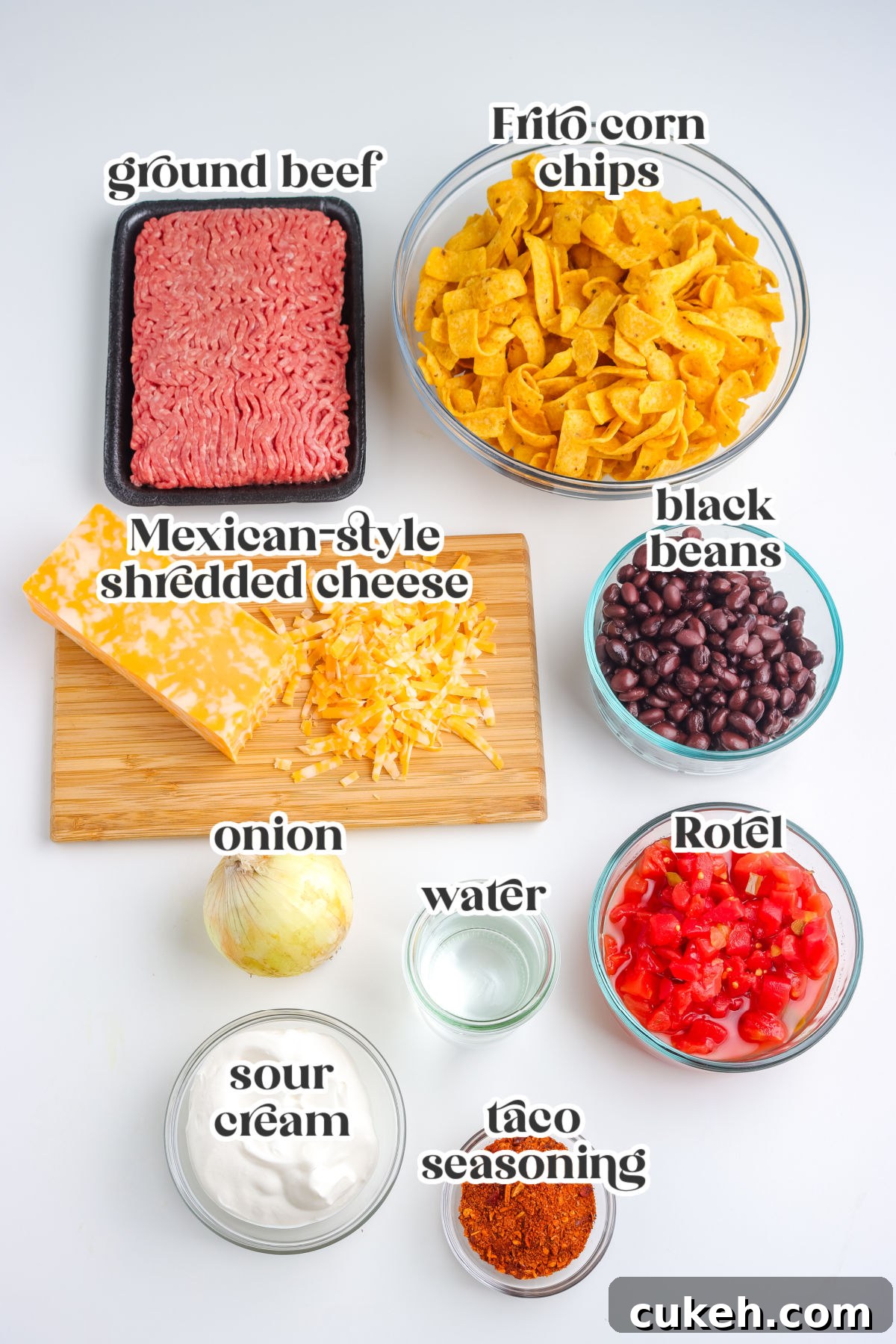 The recipe ingredients labeled with text overlay.