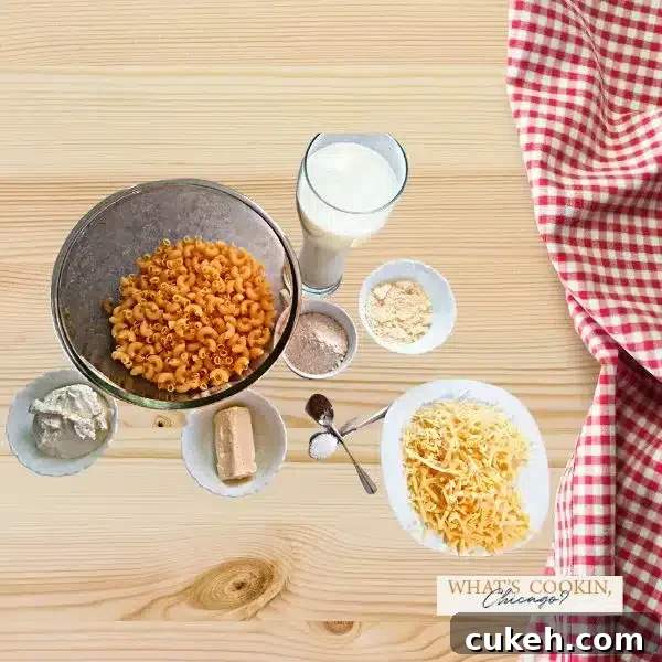 smoke mac and cheese full ingredients on the table
