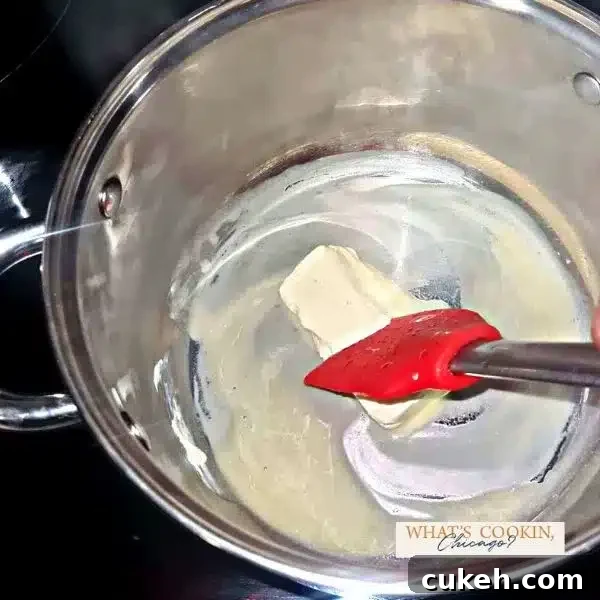 heating the butter in hot pot