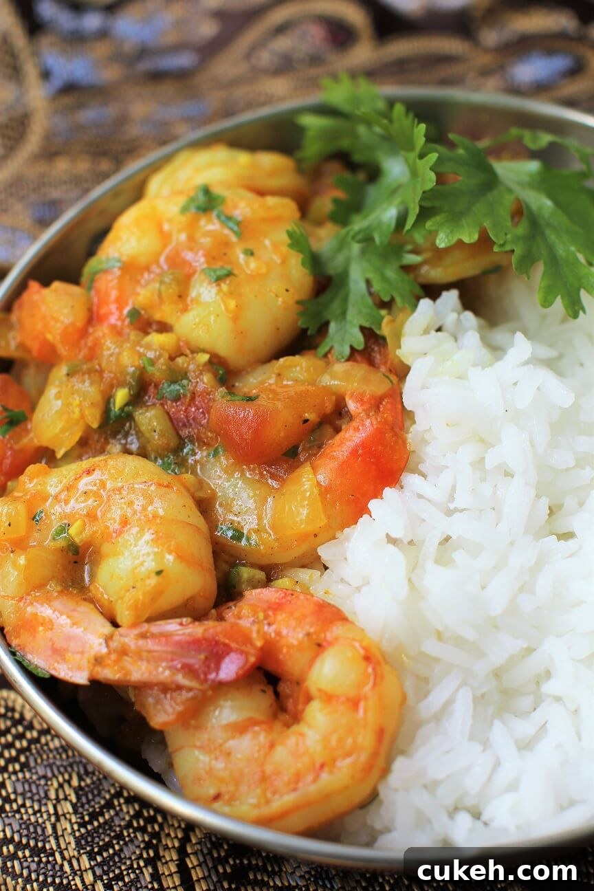 delicious large prawns in the curry