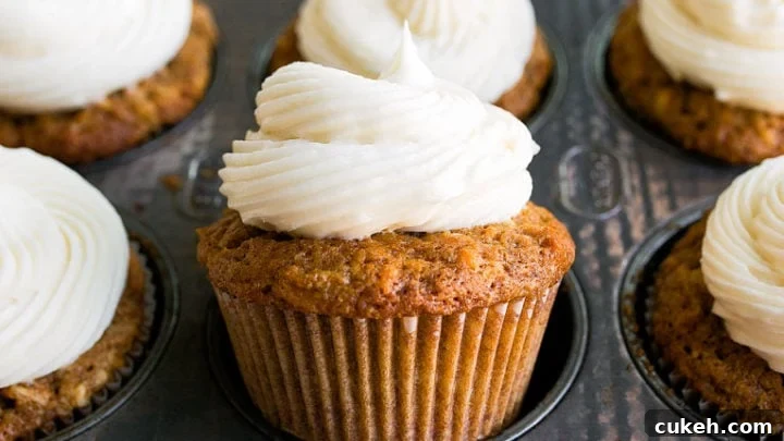 Carrot Cake Cupcakes with Cream Cheese Frosting. Small batch carrot cake recipe makes just 6 cupcakes.