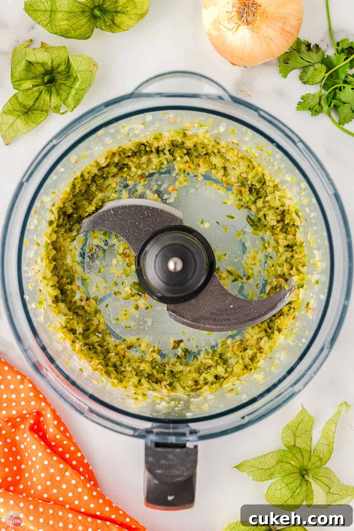 pulse ingredients in a food processor