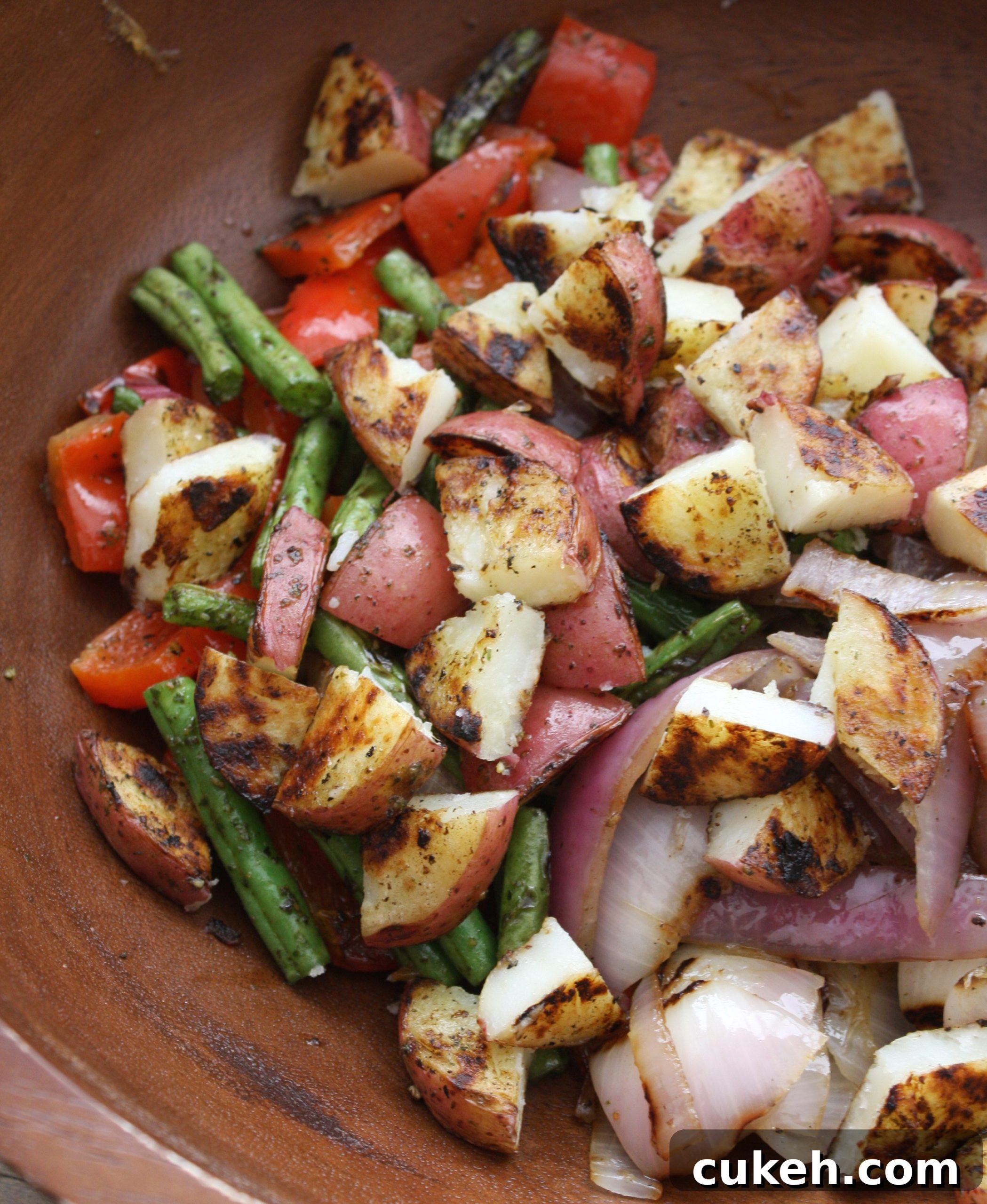 Diced grilled vegetables