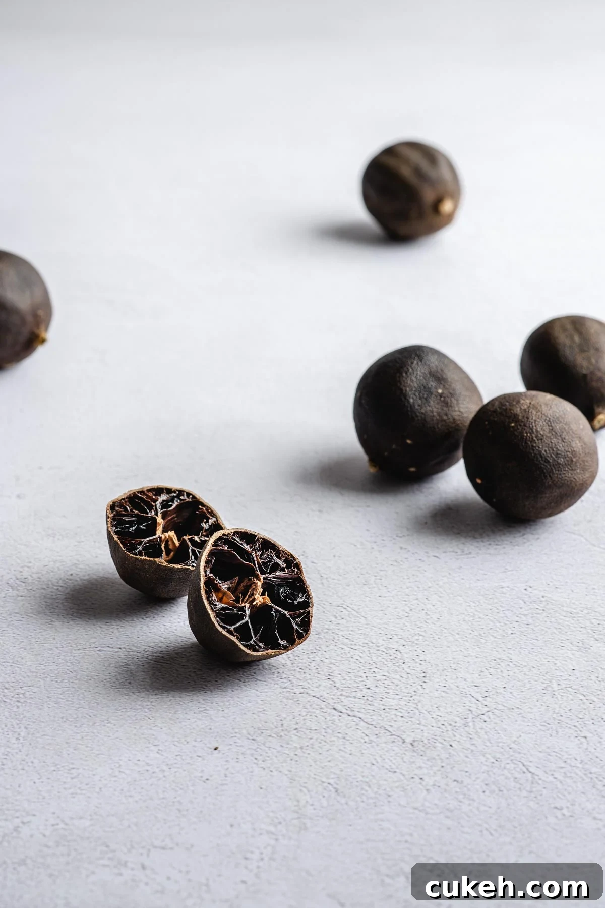 Limes turn black and hollow after drying out.